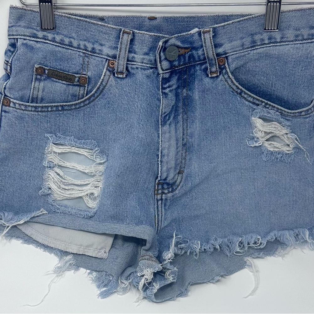 Vintage - Denim Shorts - Calvin Klein Distressed‎